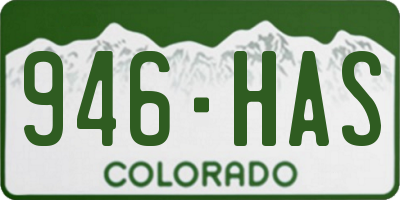 CO license plate 946HAS