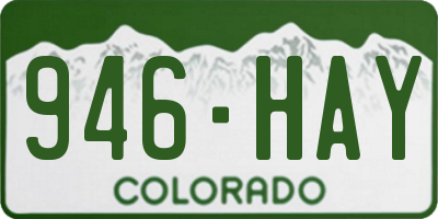 CO license plate 946HAY