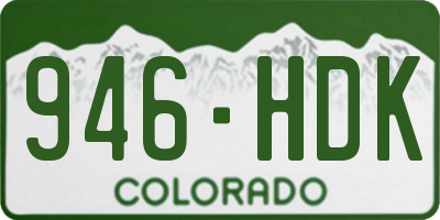 CO license plate 946HDK
