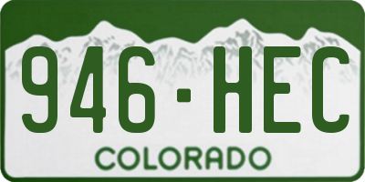 CO license plate 946HEC