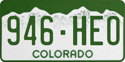 CO license plate 946HEO