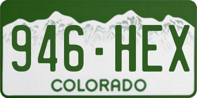 CO license plate 946HEX