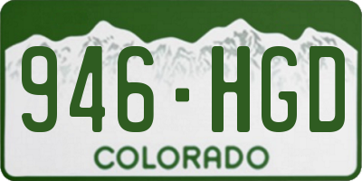 CO license plate 946HGD