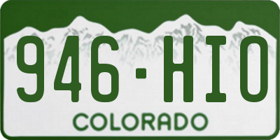 CO license plate 946HIO