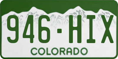 CO license plate 946HIX