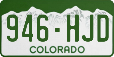 CO license plate 946HJD