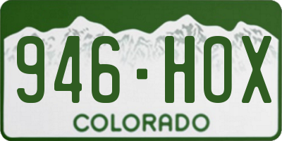 CO license plate 946HOX