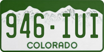 CO license plate 946IUI