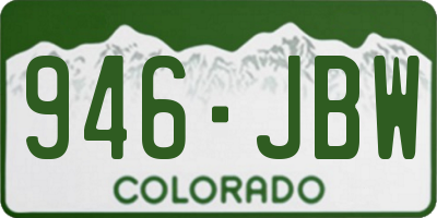 CO license plate 946JBW