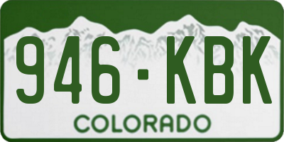 CO license plate 946KBK