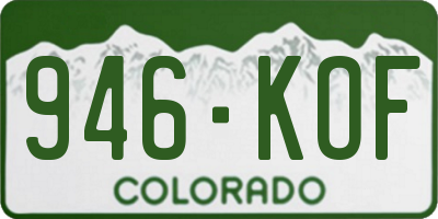 CO license plate 946KOF