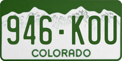 CO license plate 946KOU