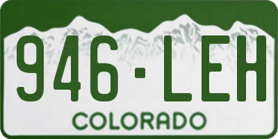 CO license plate 946LEH