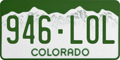 CO license plate 946LOL