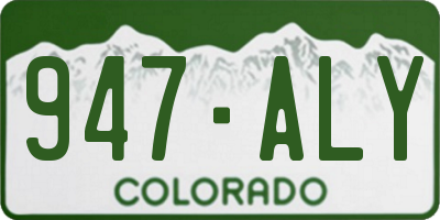 CO license plate 947ALY