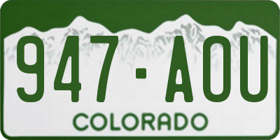 CO license plate 947AOU