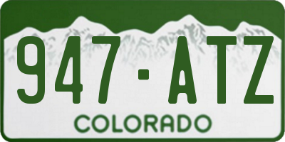 CO license plate 947ATZ