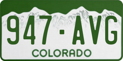CO license plate 947AVG
