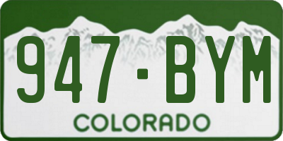 CO license plate 947BYM