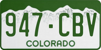 CO license plate 947CBV