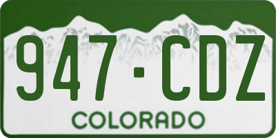 CO license plate 947CDZ
