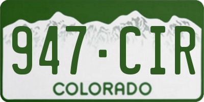 CO license plate 947CIR