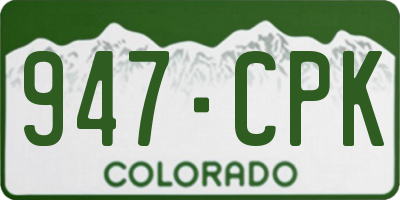 CO license plate 947CPK