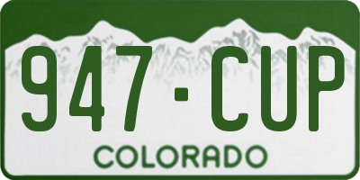 CO license plate 947CUP
