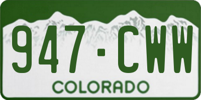 CO license plate 947CWW