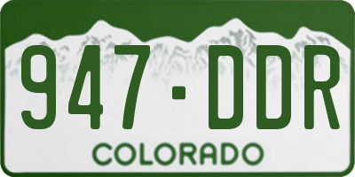 CO license plate 947DDR
