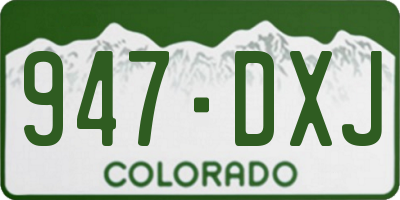CO license plate 947DXJ