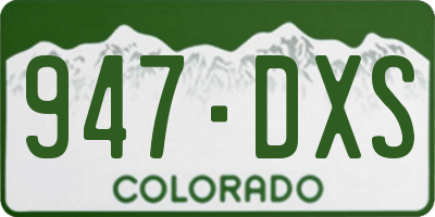 CO license plate 947DXS
