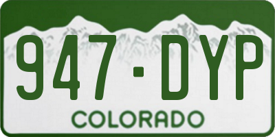CO license plate 947DYP