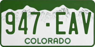 CO license plate 947EAV