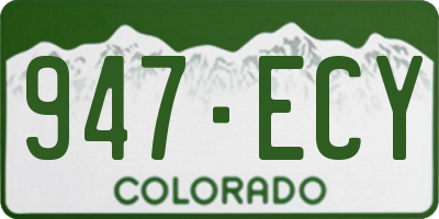 CO license plate 947ECY