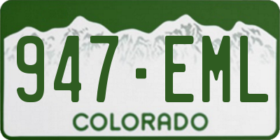 CO license plate 947EML