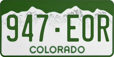 CO license plate 947EOR