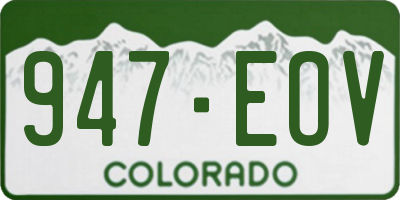 CO license plate 947EOV