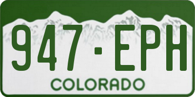 CO license plate 947EPH