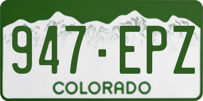 CO license plate 947EPZ
