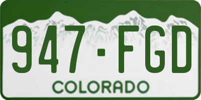 CO license plate 947FGD