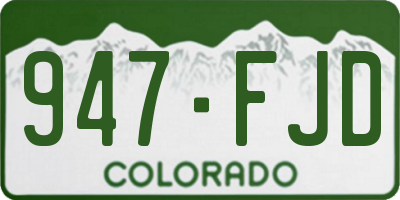 CO license plate 947FJD