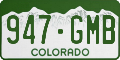 CO license plate 947GMB