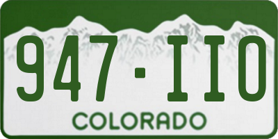CO license plate 947IIO