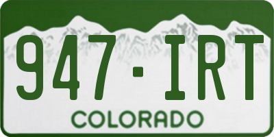 CO license plate 947IRT