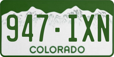 CO license plate 947IXN