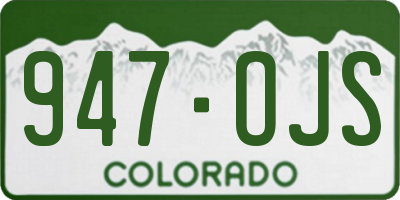 CO license plate 947OJS