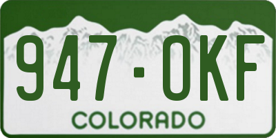 CO license plate 947OKF