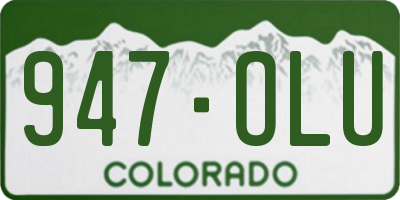CO license plate 947OLU