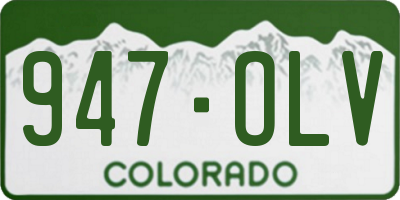 CO license plate 947OLV